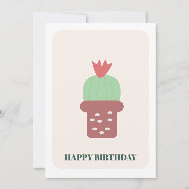 Carte d'anniversaire Petite Plante Cactus (Devant)