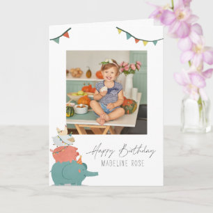 Carte d'anniversaire photo   Animaux de fête pour 