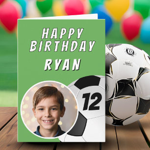Carte d'anniversaire Photo de ballon de football v