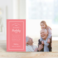 Carte d'anniversaire photo moderne pour grand-mère
