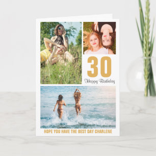Carte d'anniversaire photo moderne tout âge Coul