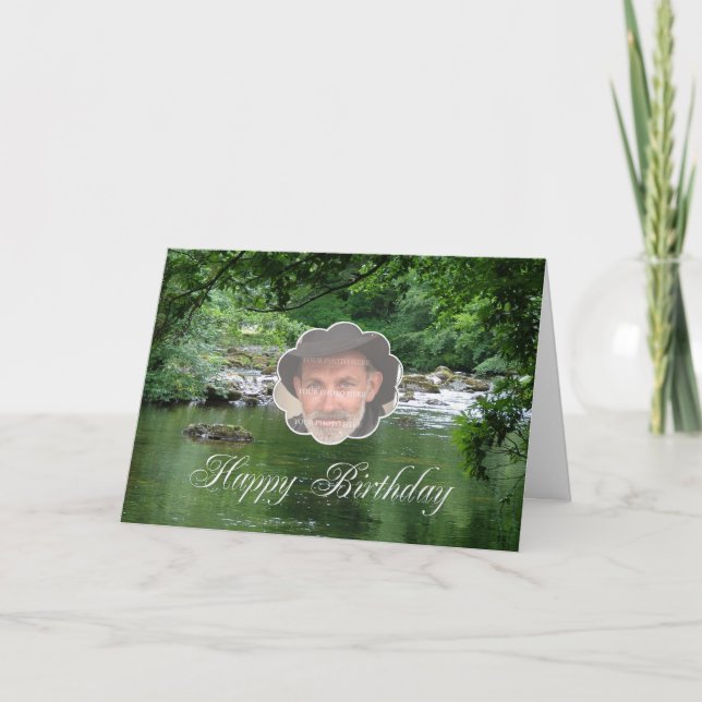 Carte d'anniversaire photo montrant une rivière (Devant)