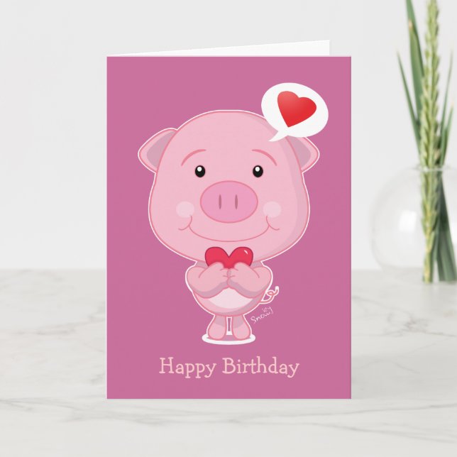 Carte d'anniversaire Pig (Devant)