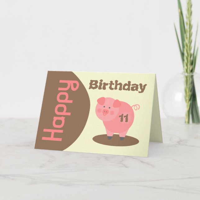 Carte d'anniversaire Pig Mud Puddle (Devant)