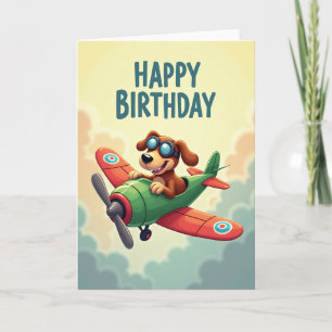 Carte d'anniversaire Pilote de Chien
