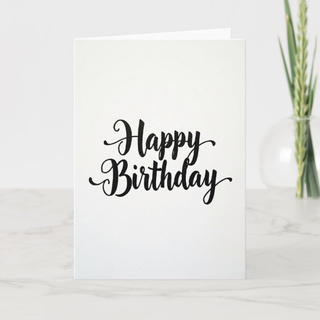 Carte d'anniversaire Pinceau Élégant (Devant)