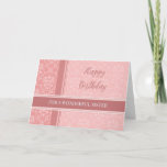 Carte d'anniversaire Pink Damask Sister<br><div class="desc">Jolie et réfléchie carte de voeux pour l'anniversaire de la soeur avec damas rose et texte de style lettré à la main.</div>