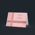 Carte d'anniversaire Pink Damask Sister<br><div class="desc">Jolie et réfléchie carte de voeux pour l'anniversaire de la soeur avec damas rose et texte de style lettré à la main.</div>