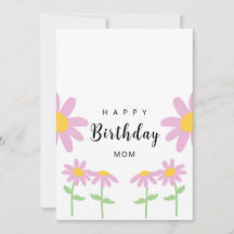 Carte d'anniversaire Pink Flower Mom