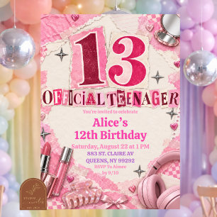 Carte d'anniversaire Pink Girl collage ransom note