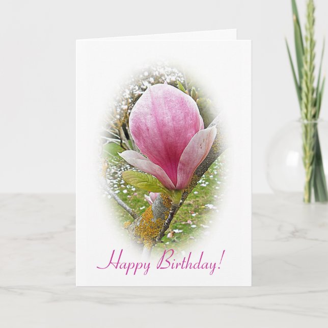 Carte d'anniversaire Pink Magnolia (Devant)
