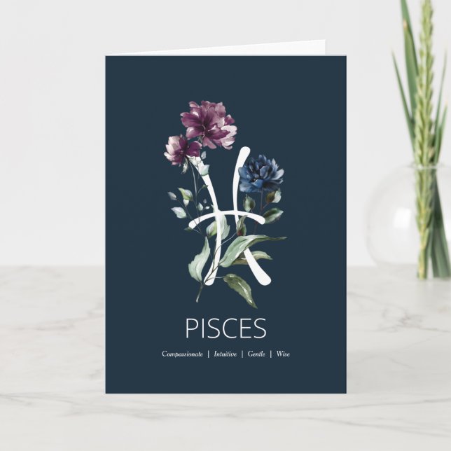 Carte d'anniversaire Pisces Traits (Devant)