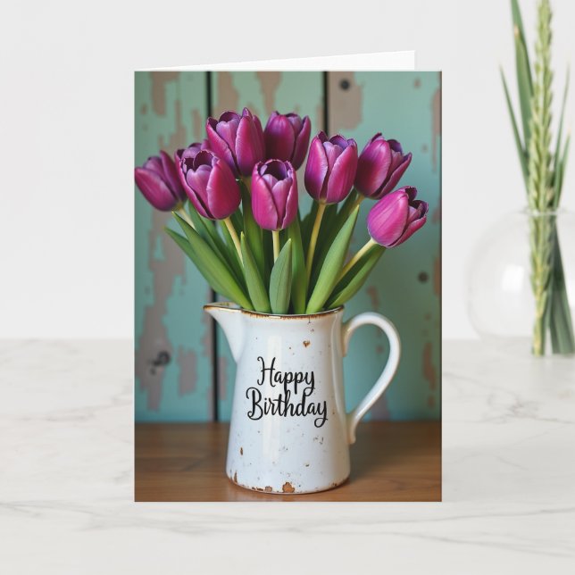 Carte d'anniversaire Pitcher Rustique (Devant)