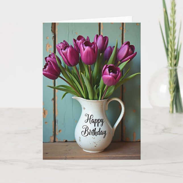 Carte d'anniversaire Pitcher Vintage (Devant)