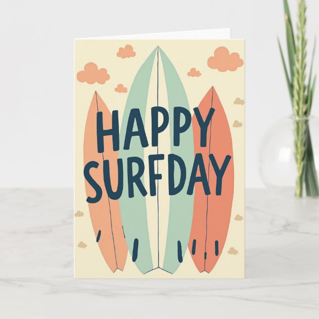 Carte d'anniversaire Planche de Surf (Devant)