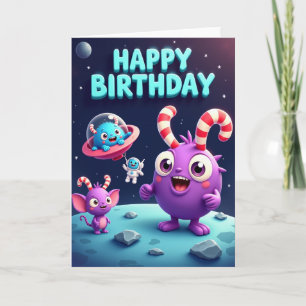 Carte d'anniversaire Planet Party
