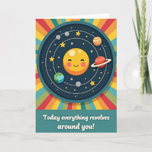 Carte d'anniversaire Planètes Célestes