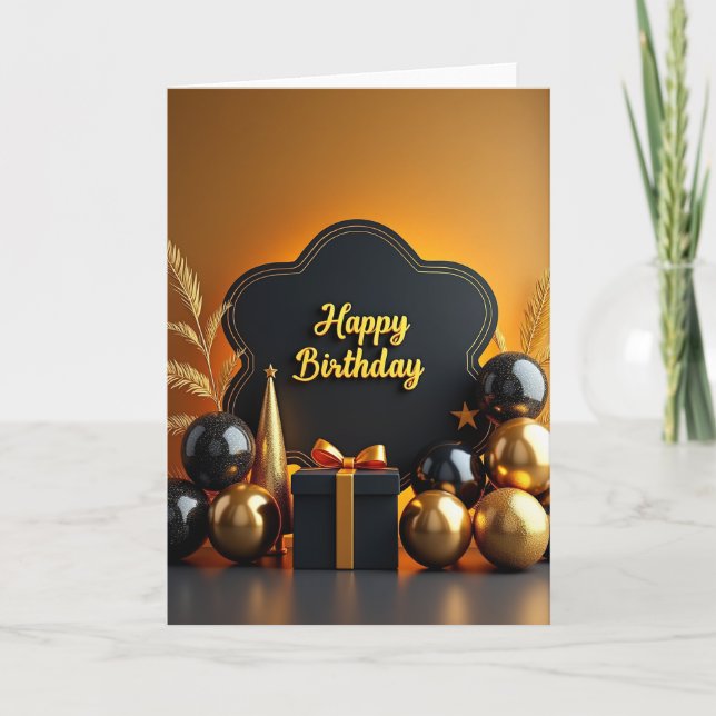 Carte d'anniversaire Plaque Luxe (Devant)