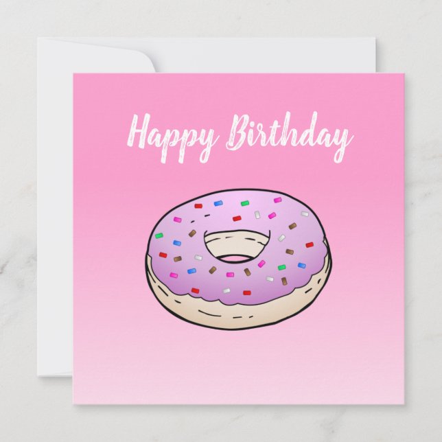 Carte d'anniversaire plate en forme de beignet (Devant)