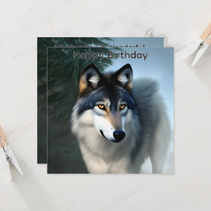 Carte d'anniversaire plate Fearless The Arctic Wol
