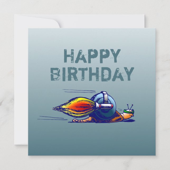 Carte d'anniversaire plate Rocail Snail (Devant)
