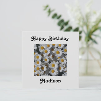 Carte d'anniversaire plate White Daisers