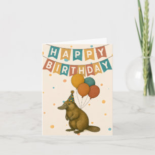 Carte d'anniversaire Platypus - animal australien 