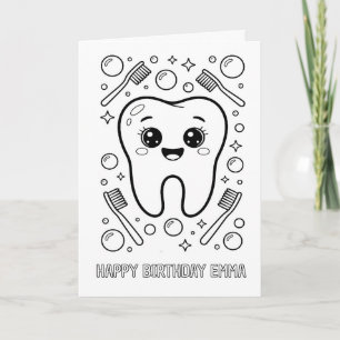 carte d'anniversaire pliée à colorier soi-même ave