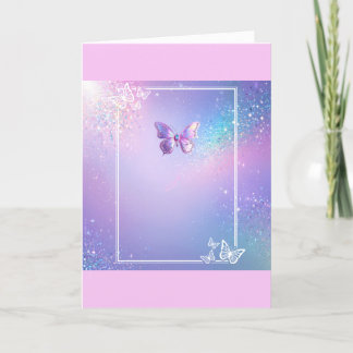 Carte d'anniversaire pliée à papillon Lilac tendan
