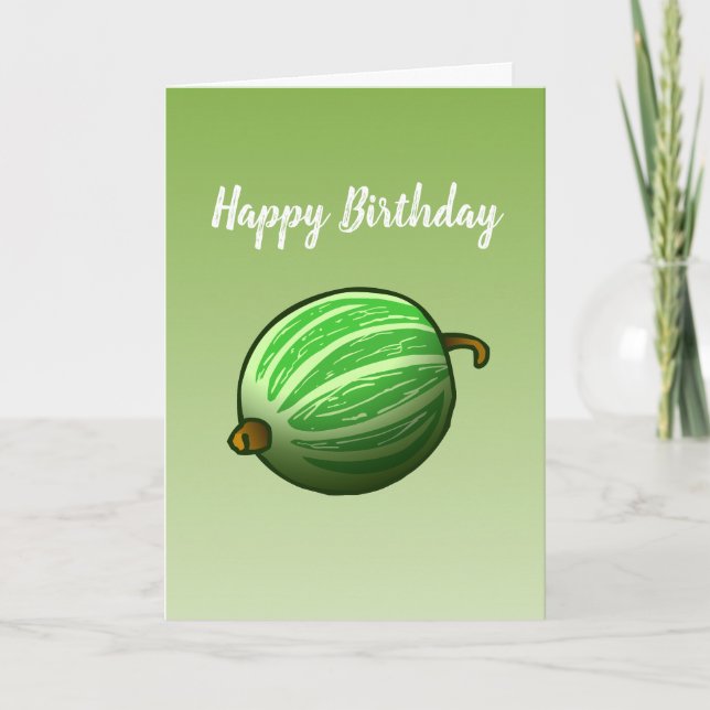 Carte d'anniversaire pliée au fruit de groseille à (Devant)