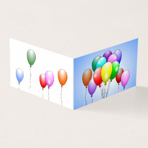 Carte d'anniversaire pliée avec ballons