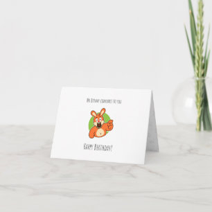 carte d'anniversaire pliée avec un lapin mignon po