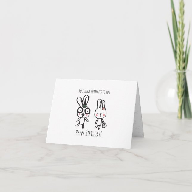 Carte d'Anniversaire pliée Bunny pour enfants (Devant)