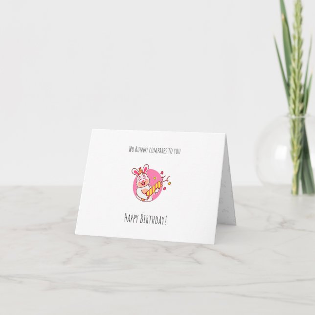 Carte d'Anniversaire pliée Bunny pour enfants (Devant)