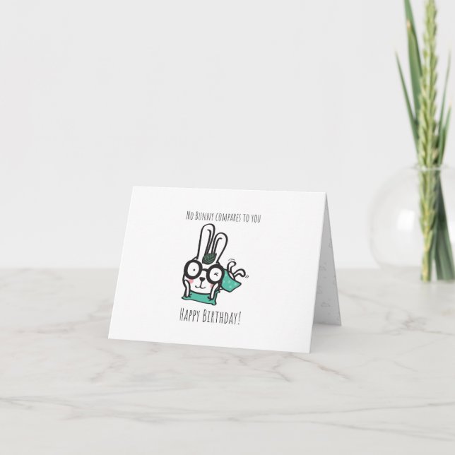 Carte d'Anniversaire pliée Bunny pour enfants (Devant)