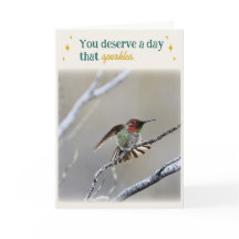 Carte d'anniversaire pliée Colibri