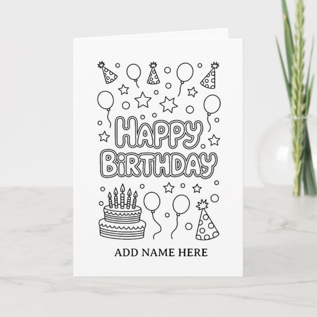 carte d'anniversaire pliée de voiture de course à  (Devant)