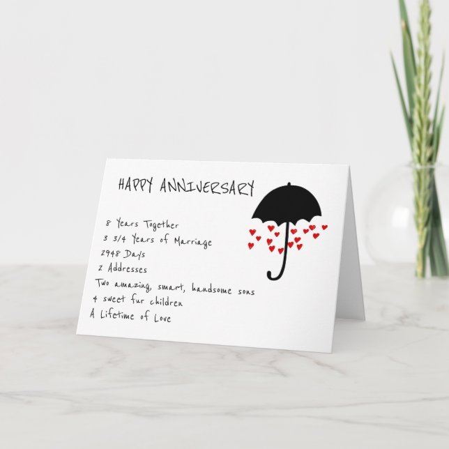 Carte d'anniversaire "Pluie d'amour" (Devant)