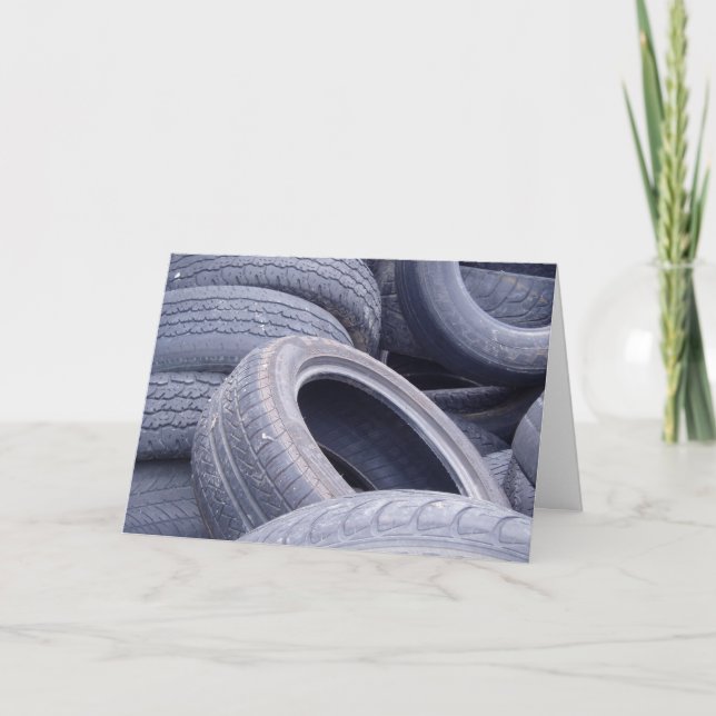 Carte d'anniversaire "Pneus" (Devant)