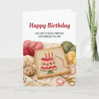 Carte d'anniversaire Point de broderie pour brodeu