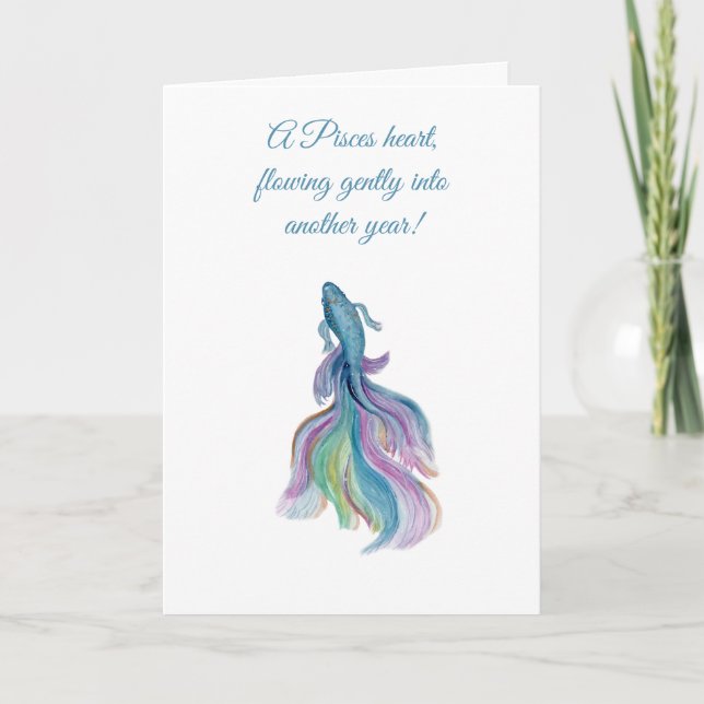Carte d'anniversaire Poisson Beau Poisson Betta du (Devant)
