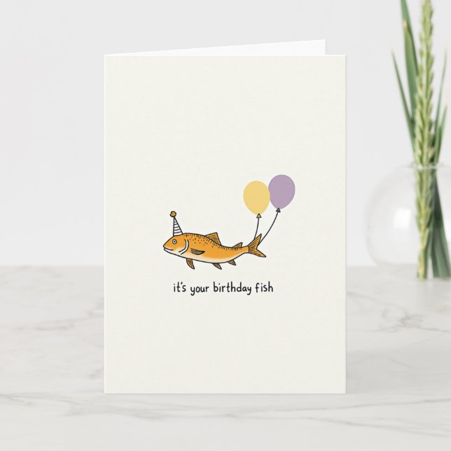 Carte d'anniversaire Poisson Joyeux (Devant)