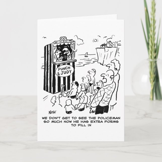 Carte d'anniversaire Policier Punch & Judy - Joyeu (Devant)