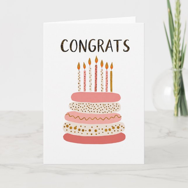 Carte d'anniversaire Polka dorée (Devant)