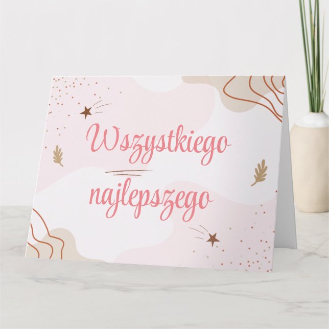 Carte d'anniversaire polonaise Wszystkiego Najleps (Devant)
