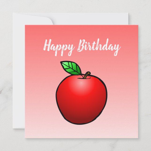Carte d'anniversaire Pomme Rouge (Devant)