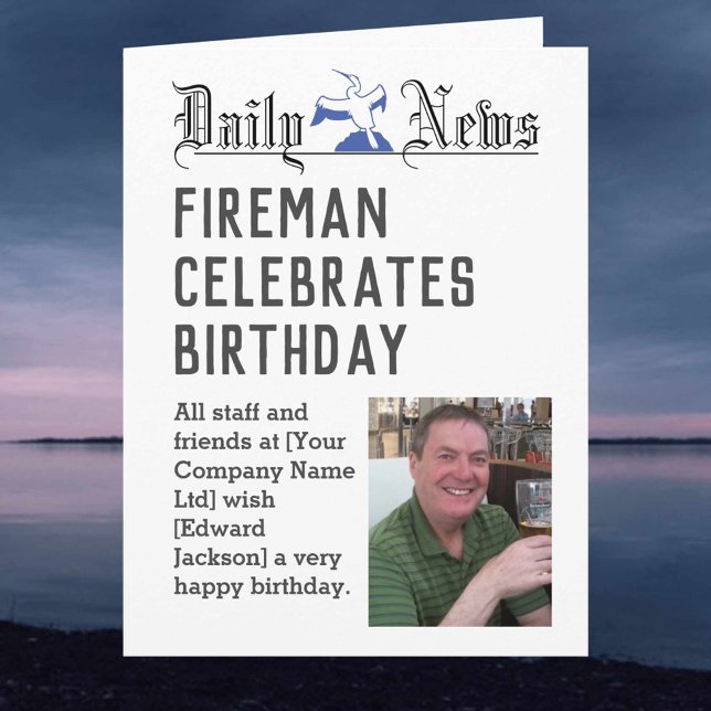 Carte d'anniversaire pompier pour personnaliser (Créateur téléchargé)