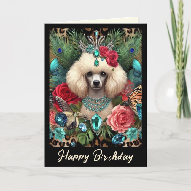 Carte d'anniversaire Poodle Dog Vous êtes né Spark (Devant)