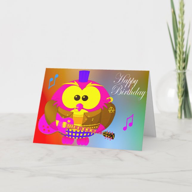 Carte d'anniversaire Pop Owl (Devant)
