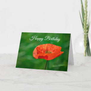 Carte d'anniversaire poppy de près